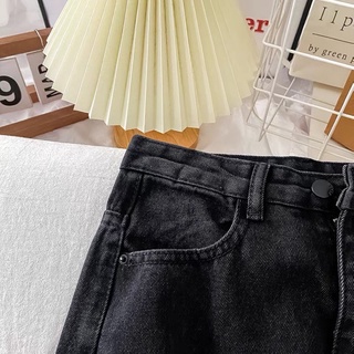 Quần jean cạp cao xẻ tà