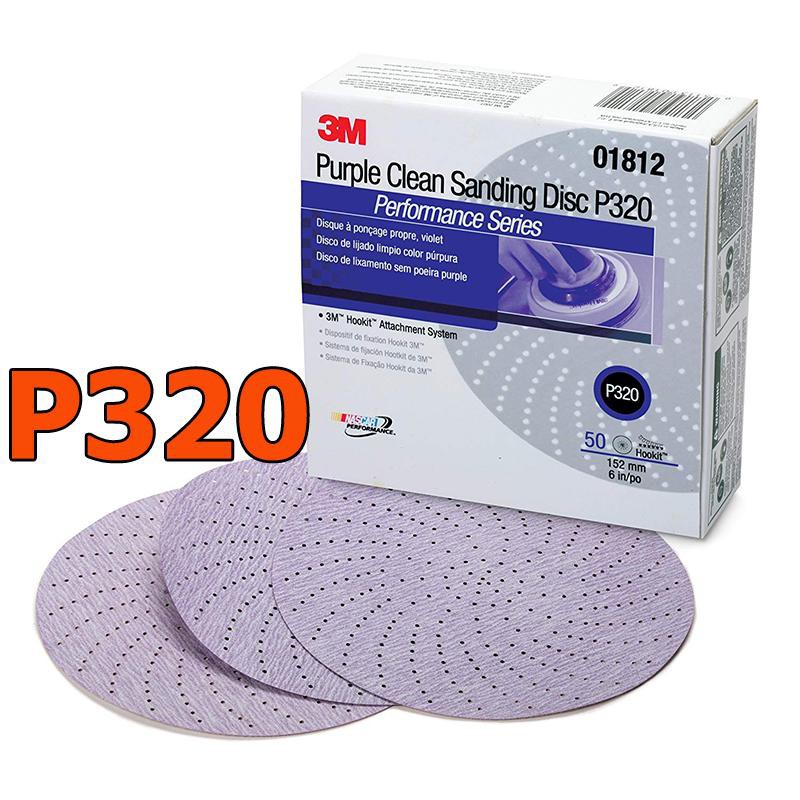 Xấp 5 tờ nhám đĩa độ nhám P320 6in 152mm