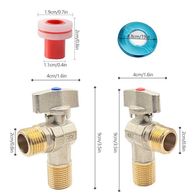 2 Van Tiết Lưu Nước Nóng / Lạnh 1 / 2 &quot;Dễ Lắp Đặt