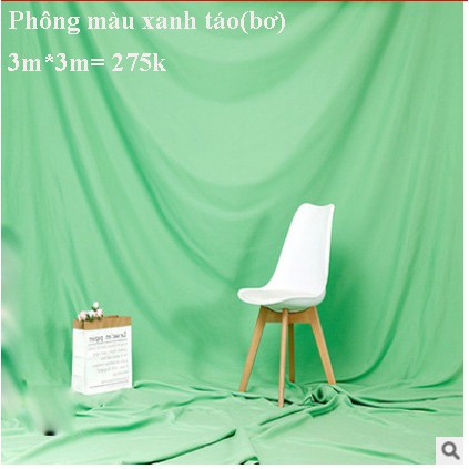 Phông nền 3m*3m  chụp ảnh vải trơn chụp Lookbook hoặc livestream khổ lớn (Tặng 4 móc treo)