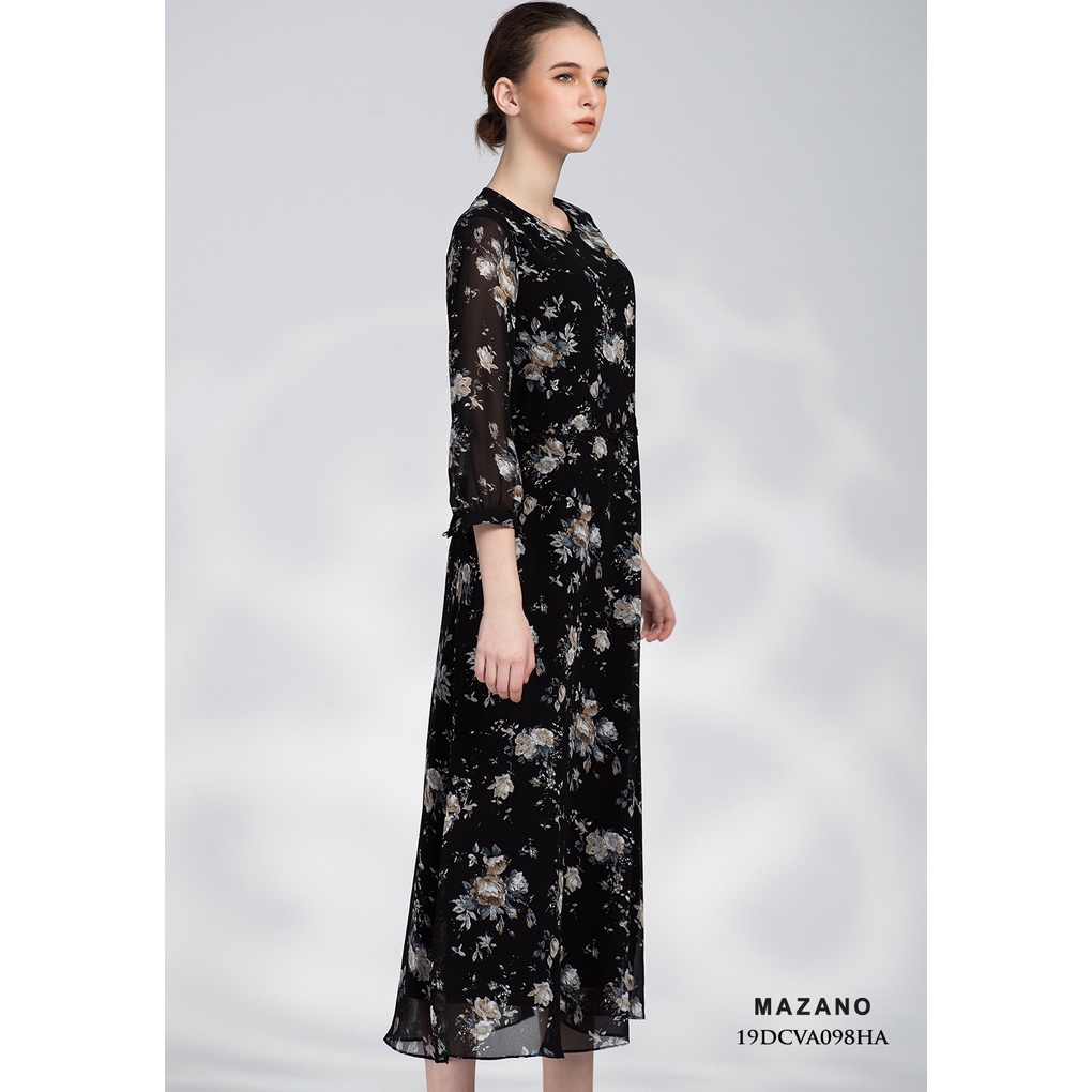 Váy họa tiết cách điệu tay dài MAZANO MS 19DCVA098HA