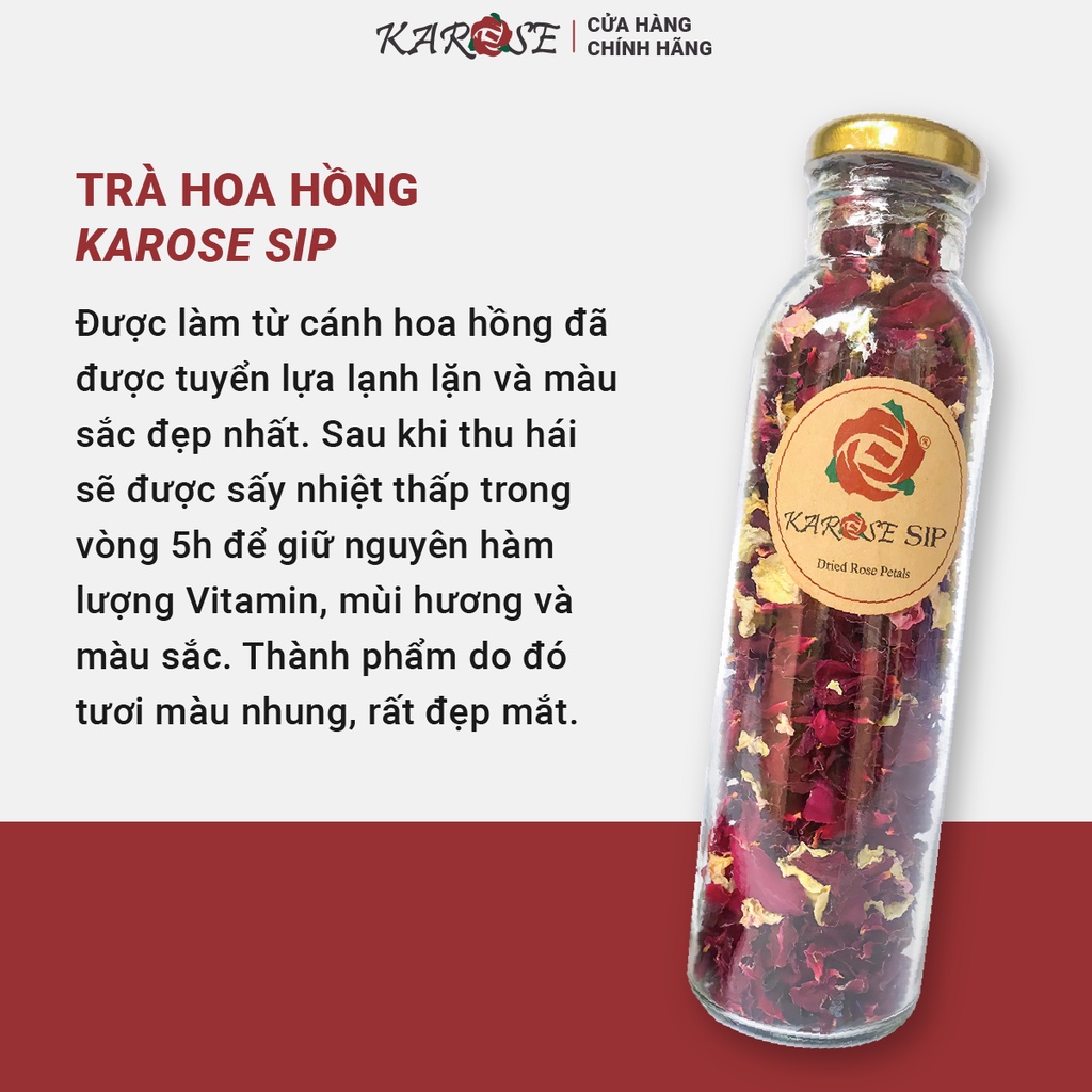 (DATE MỚI NHẤT, 15-16gr) Trà hoa hồng KAROSE giảm căng thẳng mệt mỏi và cải thiện làn da, ngừa mụn KAROSE SIP