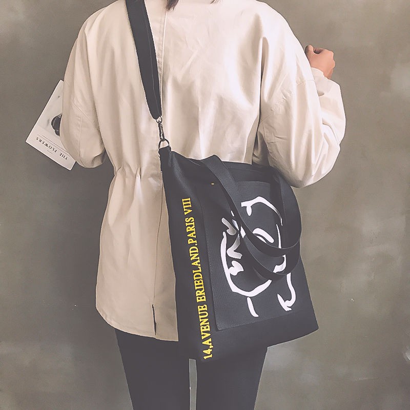 Tháo rời túi đeo vai của người hâm mộ văn học Nữ sinh Hàn Quốc vải hoang dã 2019ins mới sách đóng gói