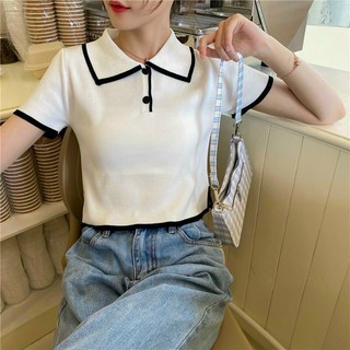 Áo Kiểu Borip Hot Trend Mới Tay Ngắn Cổ Bẻ Gài Nút Dễ Thương TTSLA0302