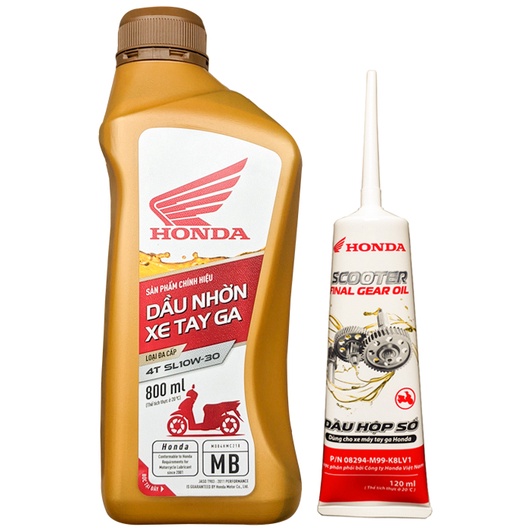 Combo Dầu Nhớt Tay Ga Honda 10w30 800ml  + Nhớt Lap Honda 120ml - Shopnhottot