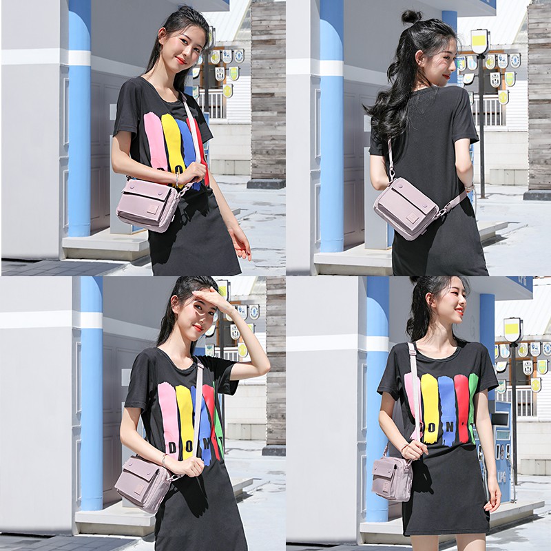 Túi Đeo Vai Hình Vuông Chất Liệu Nylon 100% Chống Thấm Nước Thời Trang Cho Nữ 5129 #