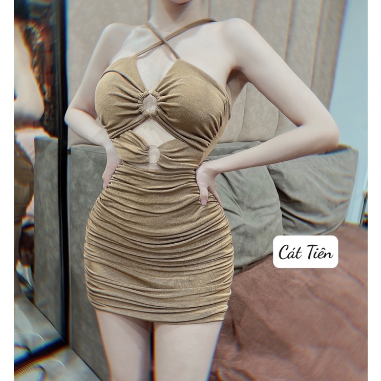 Váy body nhũ cut out sexy