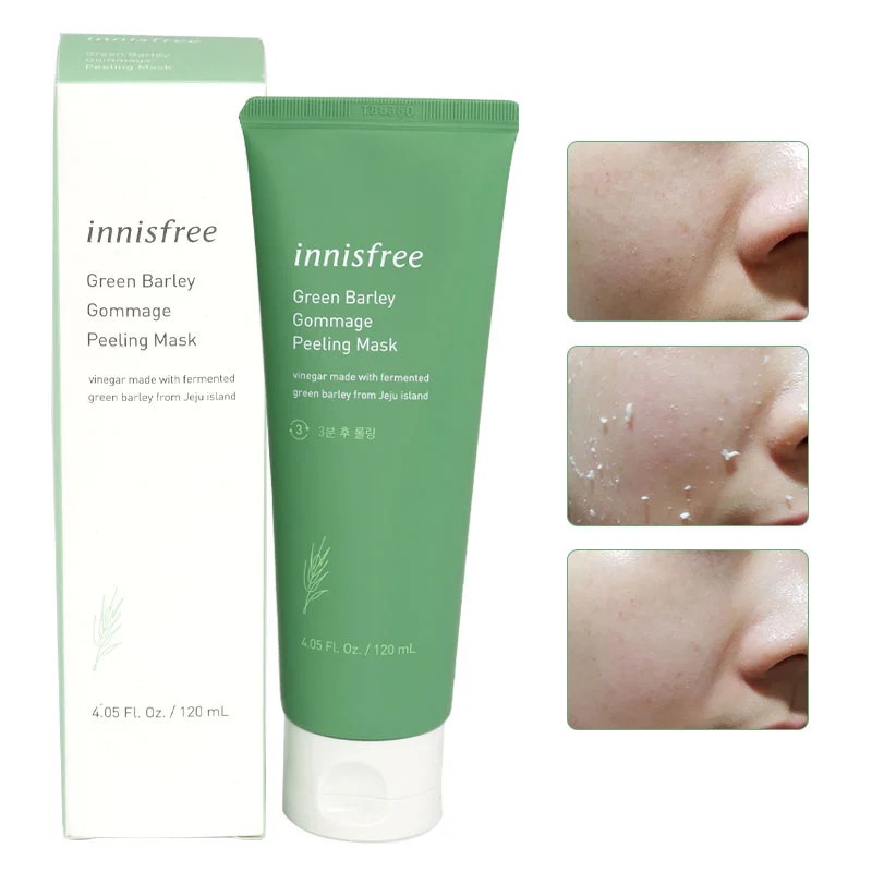 Tẩy tế bào chết Innisfree da dầu Hàn Quốc ,Tẩy da chết mặt từ lúa mạch xanh Green Barley Gommage Mask 120 mL