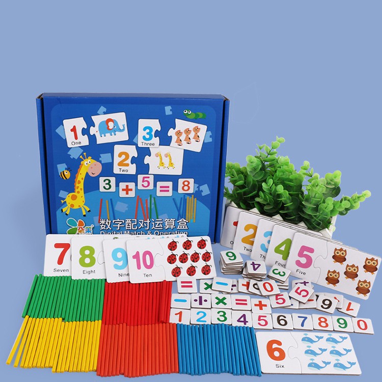 Đồ chơi gỗ que tính học toán cho bé, giáo cụ montessori thông minh từ 3 đến 6 tuổi