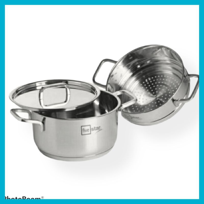 Bộ nồi xửng 24 Cm FIVESTAR nắp inox chính hãng BẢO HÀNH 5 NĂM