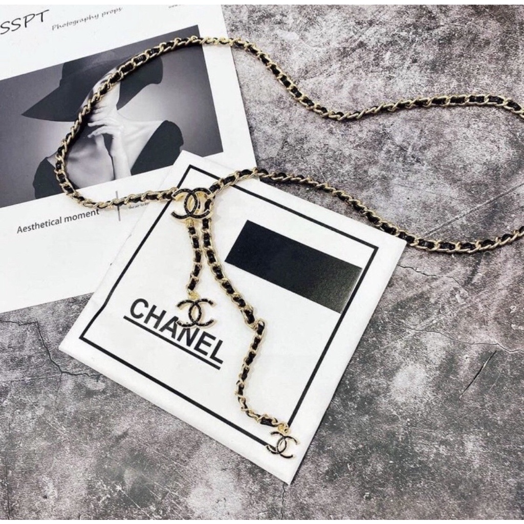 Đai váy áo xích phối da CN sang chảnh - Dây xích eo thắt váy áo nữ kim loại hàng cao cấp loại 1