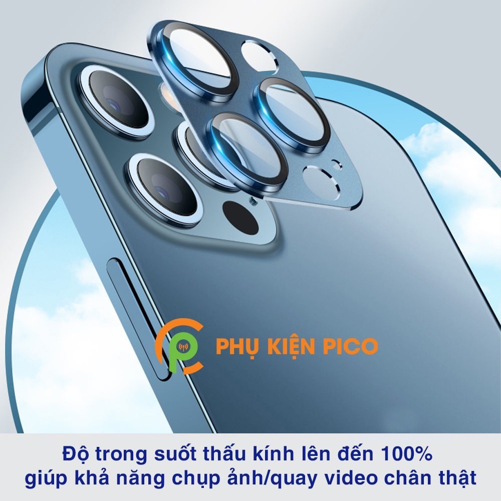 Dán camera Iphone 12 Full Cụm Cam - Khung nhôm bảo vệ camera Iphone 12 kèm kính cường lực, chống trầy xước, va đập