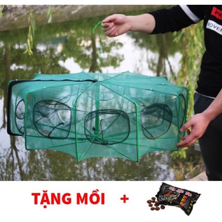 Lồng bát giác 8 cửa + tặng mồi dụ tôm,cua,cá