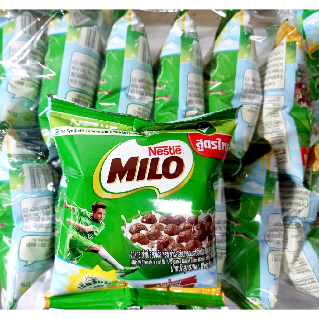 lốc 12/14 gói bánh ngũ cốc ăn sáng milo vị socola gói 15gr, thái lan