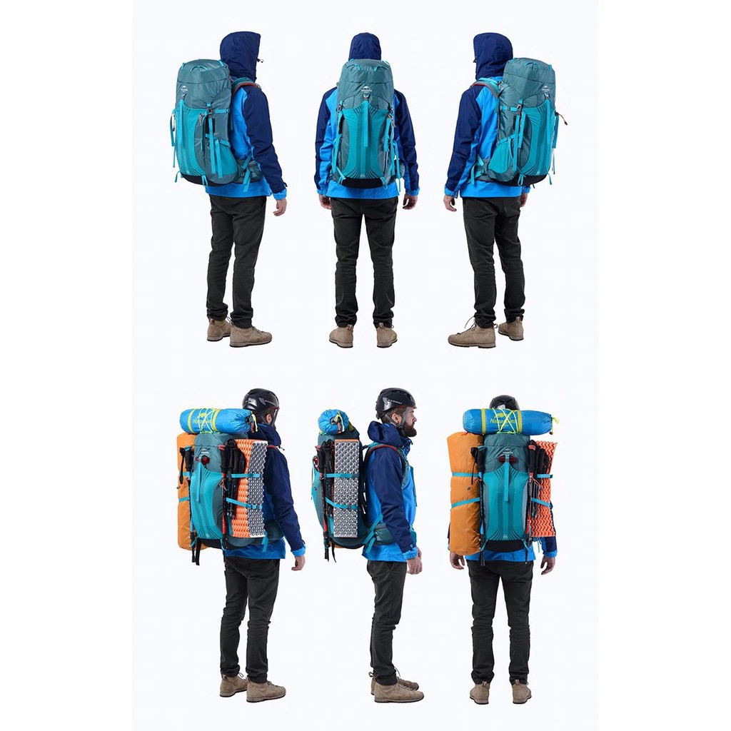 Balo Leo núi Trợ Lực Chuyên Dụng Dã Ngoại Dung tích 55L + 5L Thoáng Khí NatureHike NH16Y020-Q