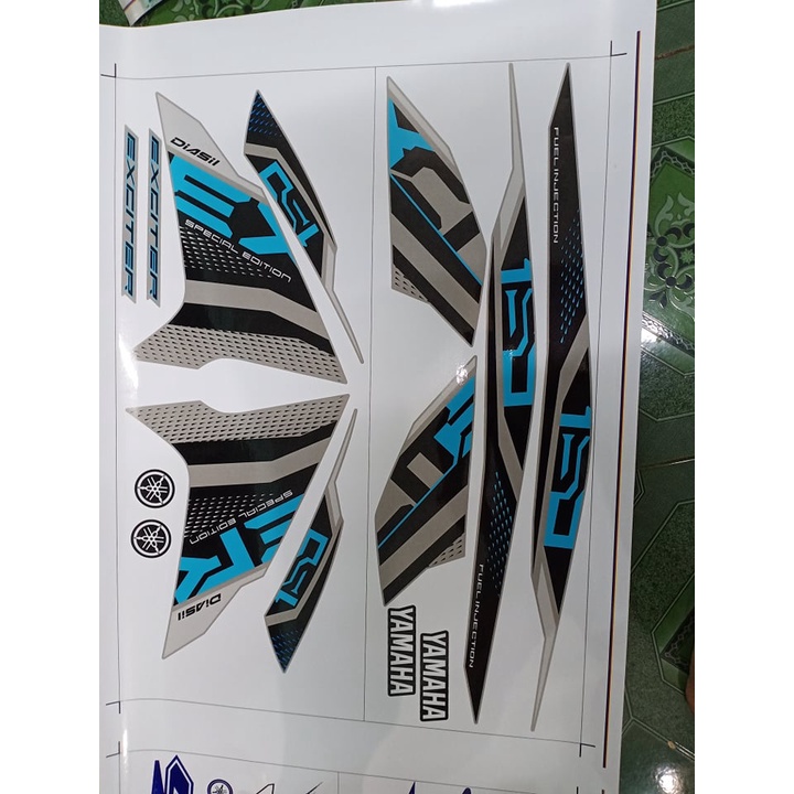 Tem rời ex 150 2021 xanh bạc