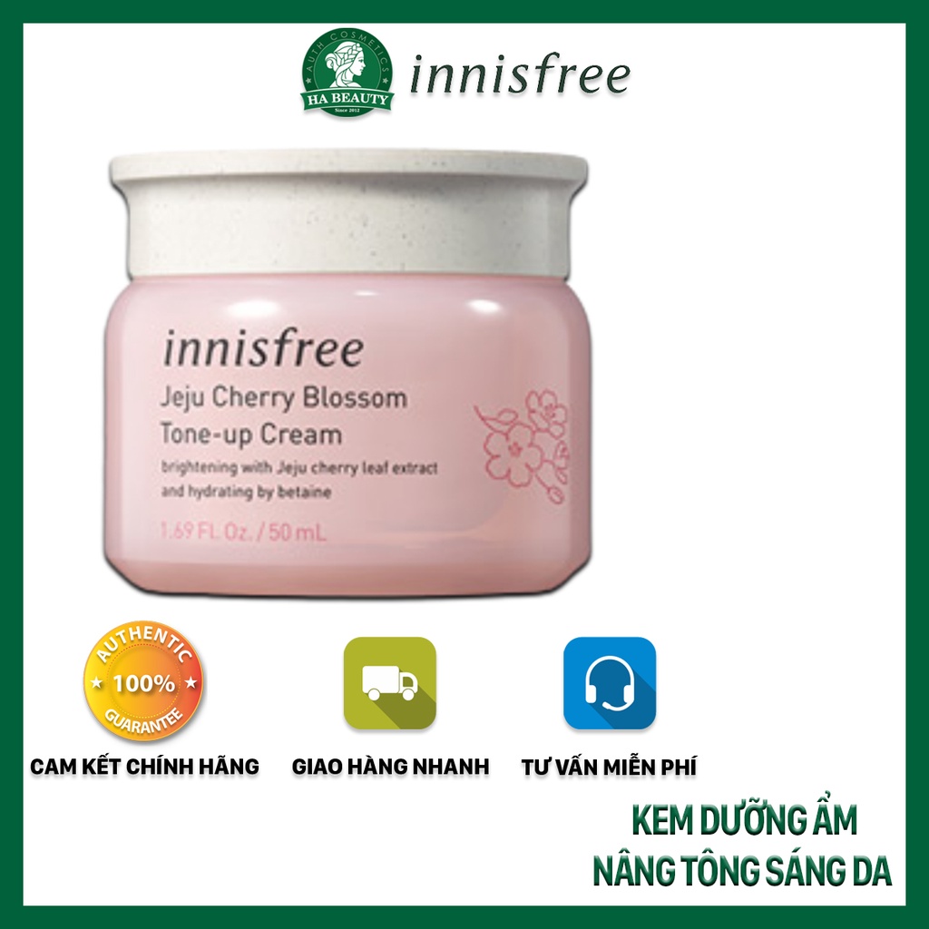 Kem dưỡng ẩm nâng tông sáng da chống nắng innisfree Jeju Cherry Blossom Tone up Cream SPF30 PA++ 50ml