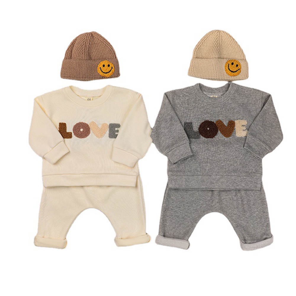 BEAR LEADER Bộ Quần Áo Sweater Thêu Họa Tiết Trái Tim Phong Cách Âu Mỹ Thời Trang Mùa Thu Mới 2022 Dành Cho Bé Trai 0-3 Tuổi