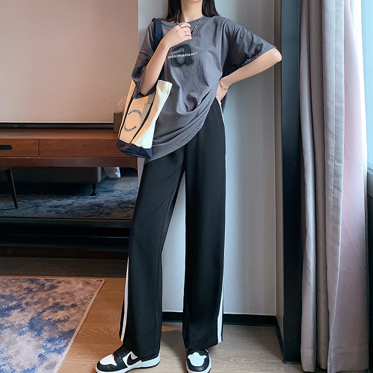 Quần dài thể thao SUXI lưng cao ống rộng thời trang mùa hè cho nữ