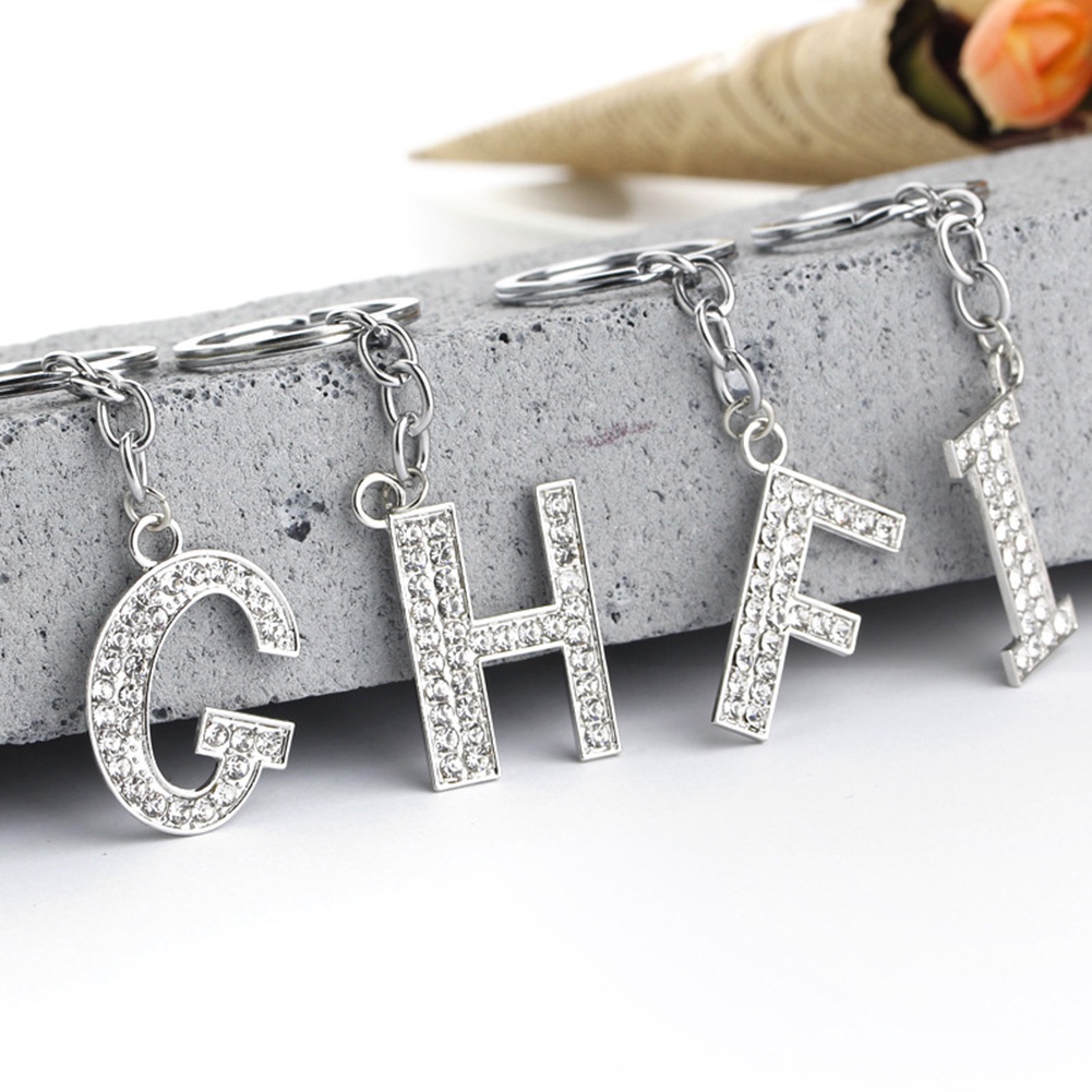 Móc Khóa Chữ Cái Đính Đá Thời Trang