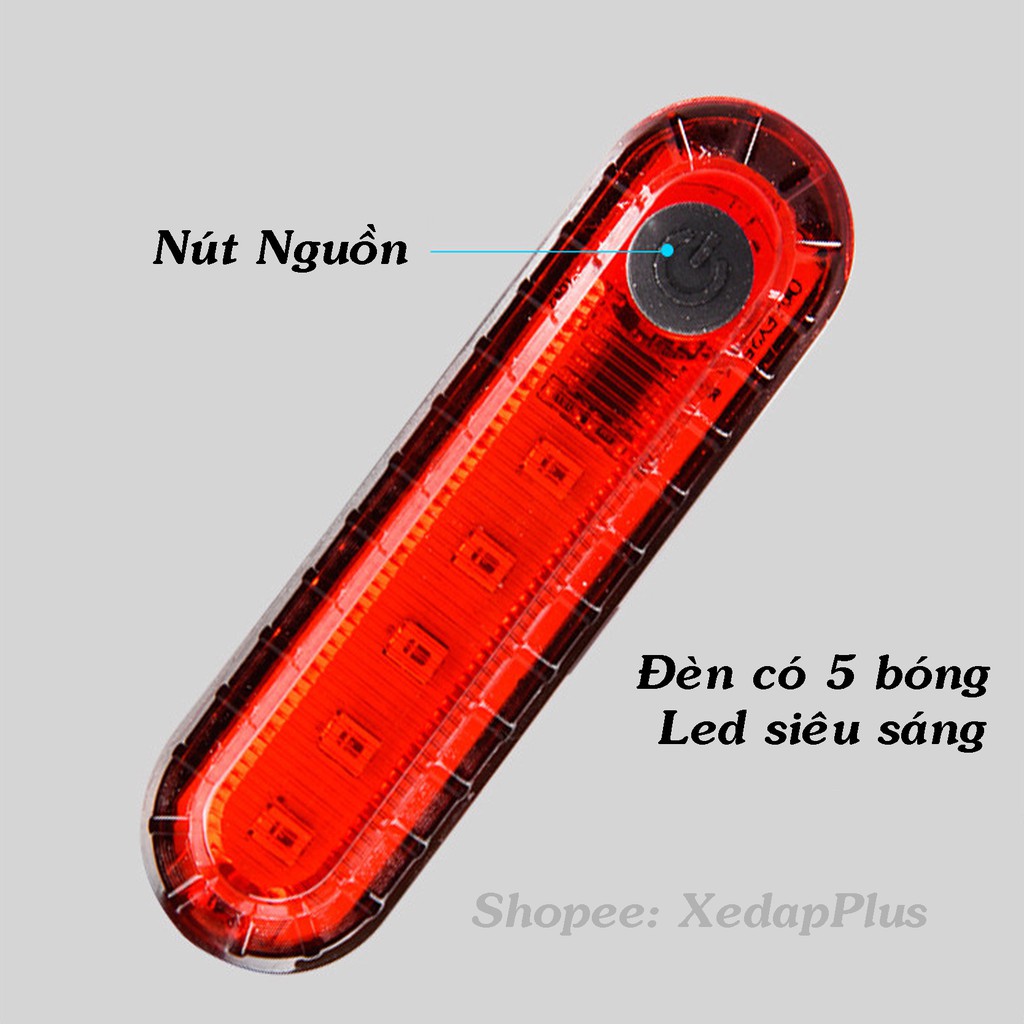 Đèn hậu xe đạp chống nước sạc usb Volcand cảnh báo gắn sau xe đạp cao cấp chống nước, nhiều chế độ sáng