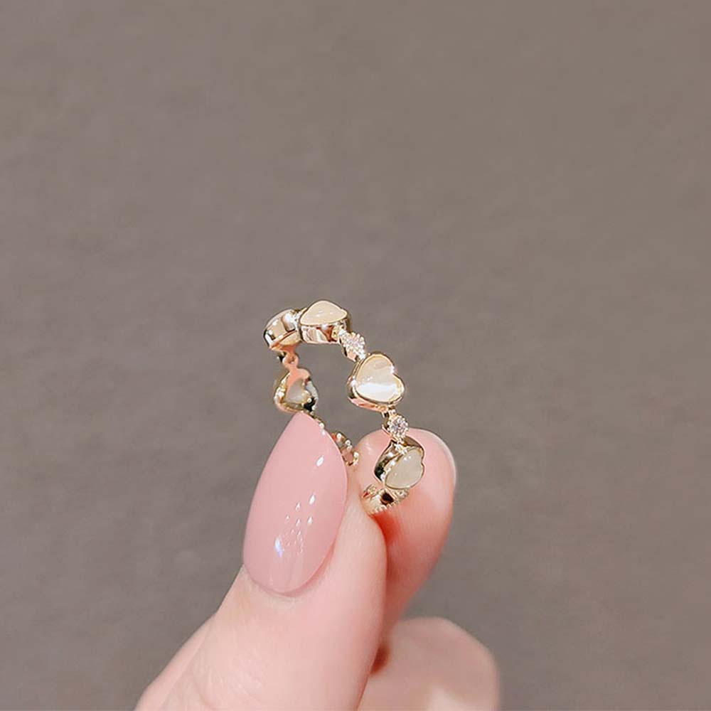 Nhẫn đính đá zircon hình trái tim đơn giản thời trang cho nữ
