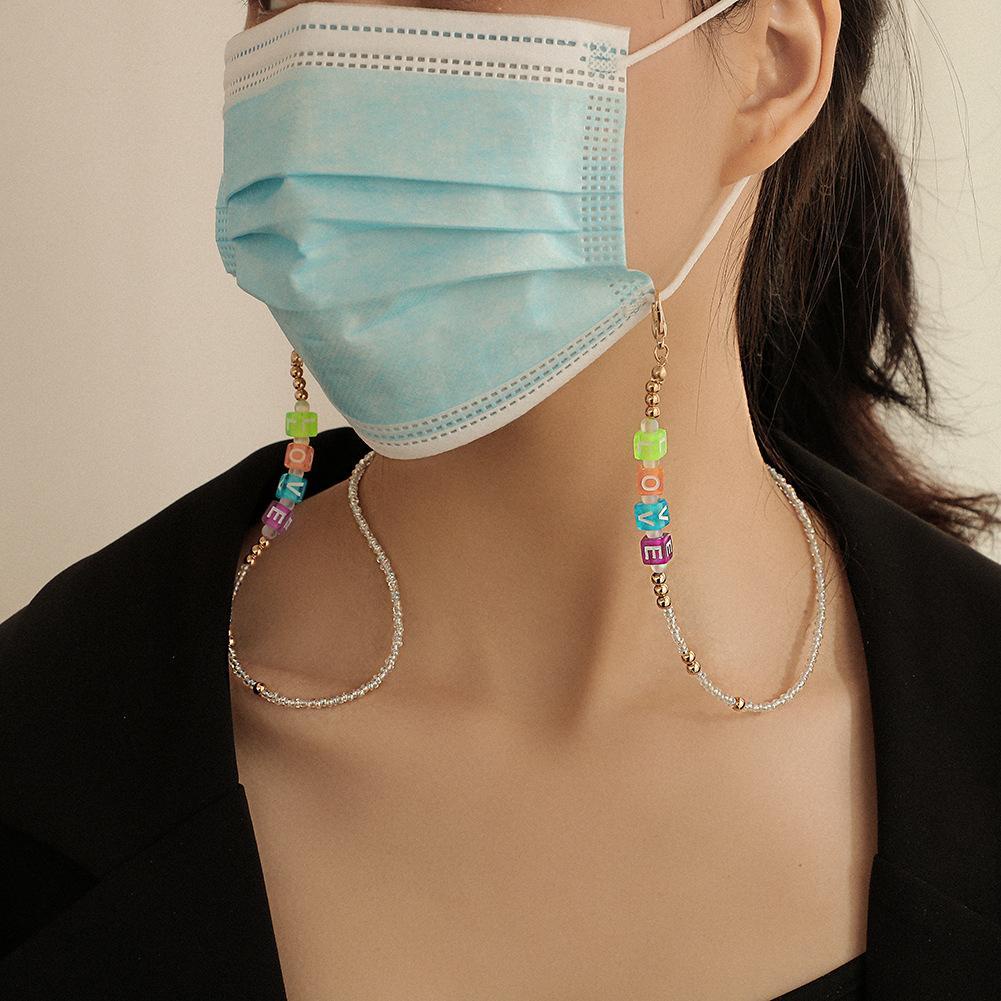 Dây Đeo Mắt Kính Chống Thất Lạc Phối Hạt Chữ Love Thời Trang Cho Nữ|Chuỗi Hạt Đeo Tay Thời Trang Nữ