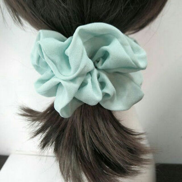 Dây buộc tóc scrunchies vải chiffon nhiều màu
