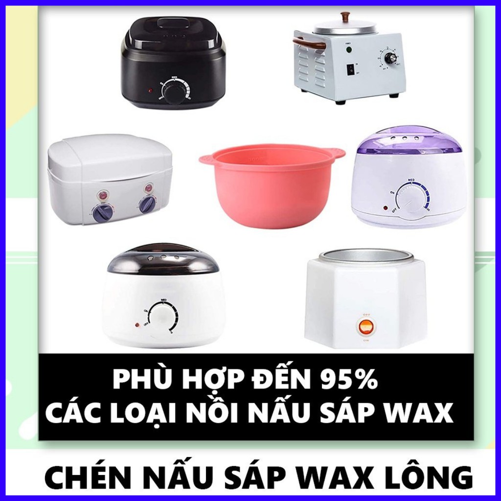 Chén nấu sáp wax lông nóng SILICON Chống Dính, chén SILICON nấu sáp wax lông nóng hật đậu hard wax beans, màu ngẫu nhiên