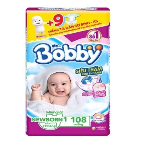 [Tặng thêm 9 miếng dán] Miếng Lót NB1 Bobby 108 Miếng