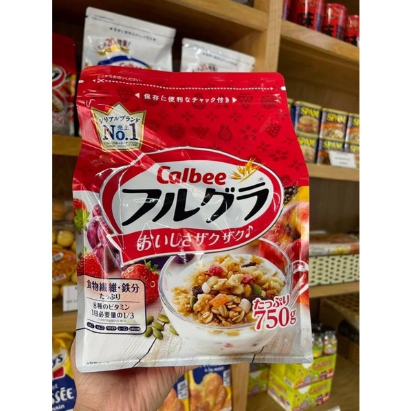 Ngũ cốc Calbee 750g ĐỎ- Nhật bản date 02/25