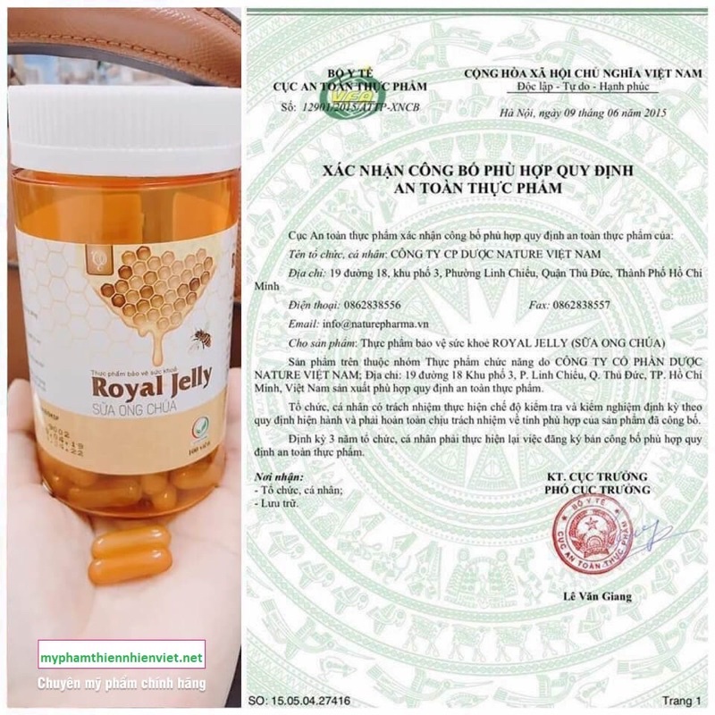 VIEN SỮA ONG CHÚA ROYAL JELLY - 1 HỘP 100v.