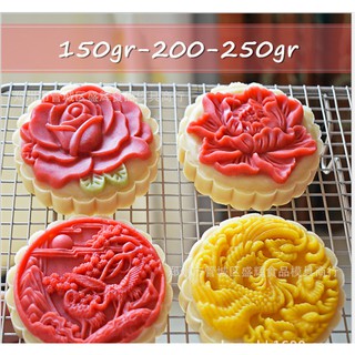 Khuôn Lò Xo Trung Thu Hoa Hồng Mẫu Đợn Rồng Hạc 4 Mặt 150 Gr