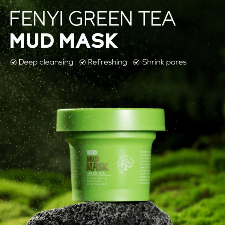 Mặt nạ bùn đất sét trà xanh giảm mụn làm sạch lỗ chân lông sáng da Fenyi 100g Senabeauty