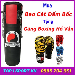Bao cát đấm bốc boxing đã nhồi hoàn thiện bao cát dây xích treo đã nhồi hoàn thiện tặng găng boxing zooboo
