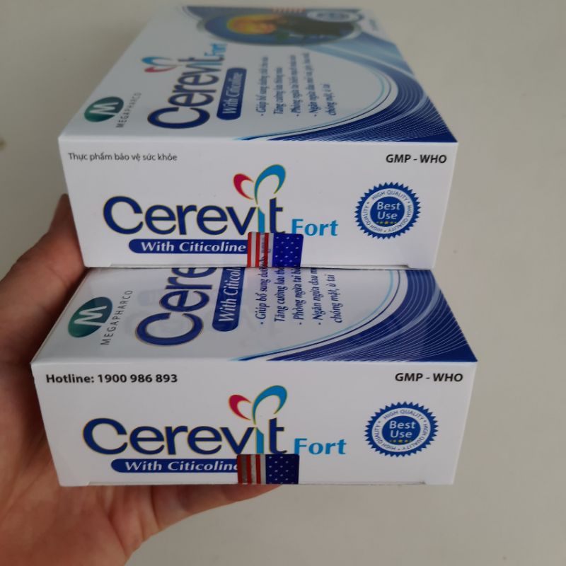 Viên uống bổ não CEREVIT FORT hoạt huyết dưỡng não, tăng cường tuần hoàn não – HỘP 30V