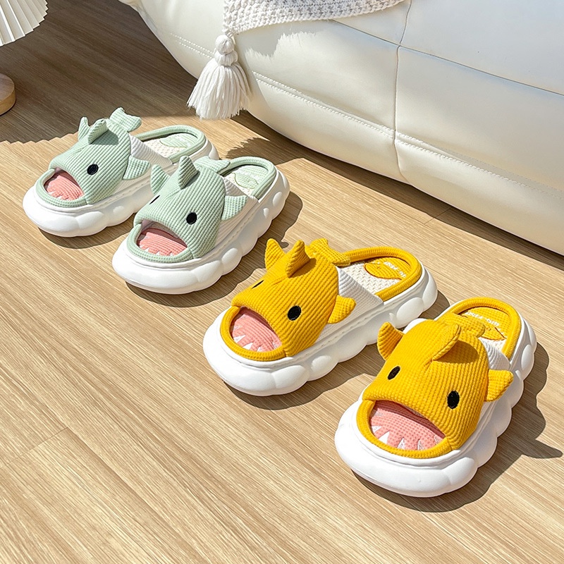 Dép vải lanh dệt Cao Cấp hính thú siêu sang, siêu dễ thương BabyShark TRANGBIHUE