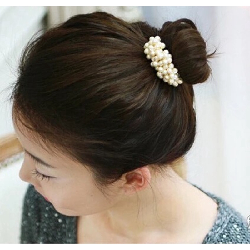 Dây buộc tóc gắn ngọc trai thời trang vintage