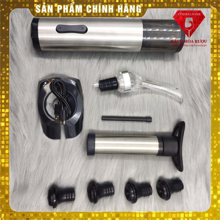 Bộ Khui Rượu Vang Tự Động 6 Trong 1 Chạy Bằng Pin Có Sạc