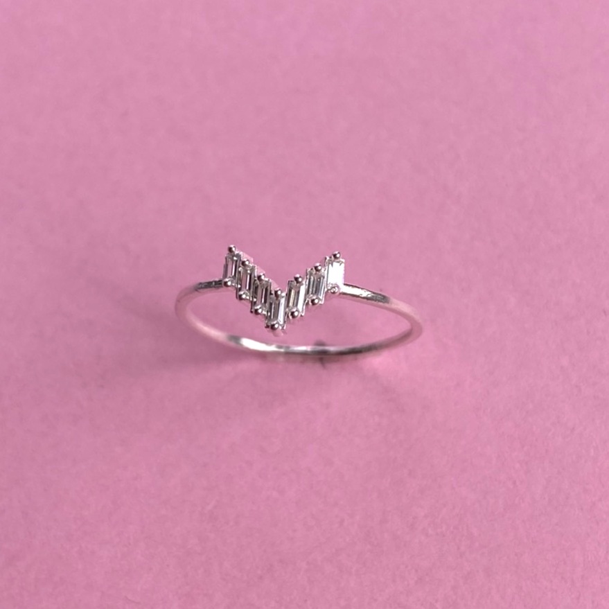 Nhẫn nữ bạc ta mặt trái tim ghép đơn giản - Trang sức bạc Evasilver