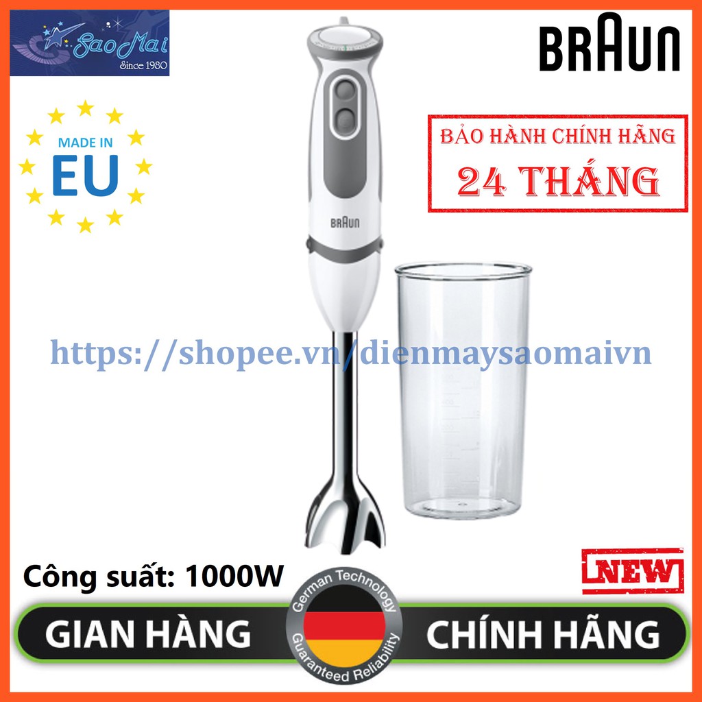 Bảo hành chính hãng - Máy xay cầm tay châu âu Braun MQ5200 - 1000W thay thế cho MQ5000 MQ3000