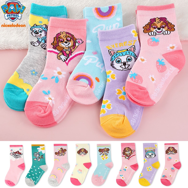 Vớ cotton in họa tiết hoạt hình Paw Patrol đáng yêu dành cho bé gái 3-6 tuổi