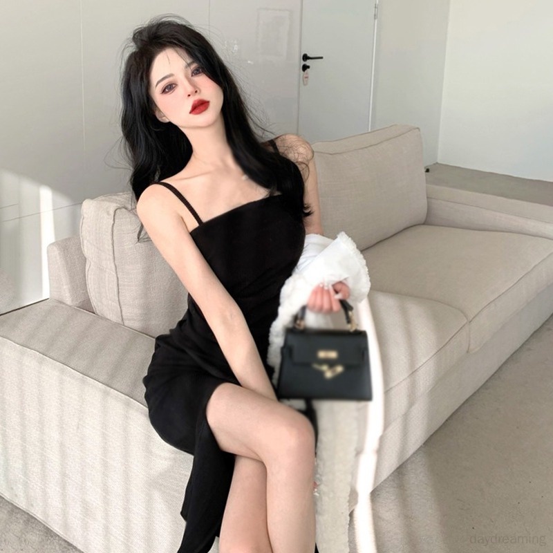 Đầm Hai Dây Ôm Dáng Màu Sắc Trơn Phong Cách Hàn Quốc Thời Trang Cho Nữ