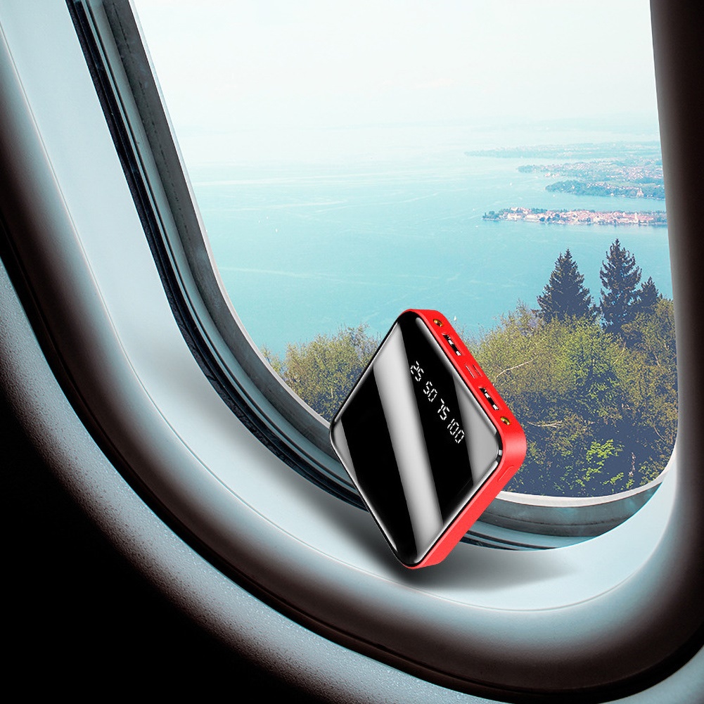 Cục Sạc Dự Phòng Hai Cổng USB Có Đèn LED 10000/20000mAh Mang Đi Tiện Dụng