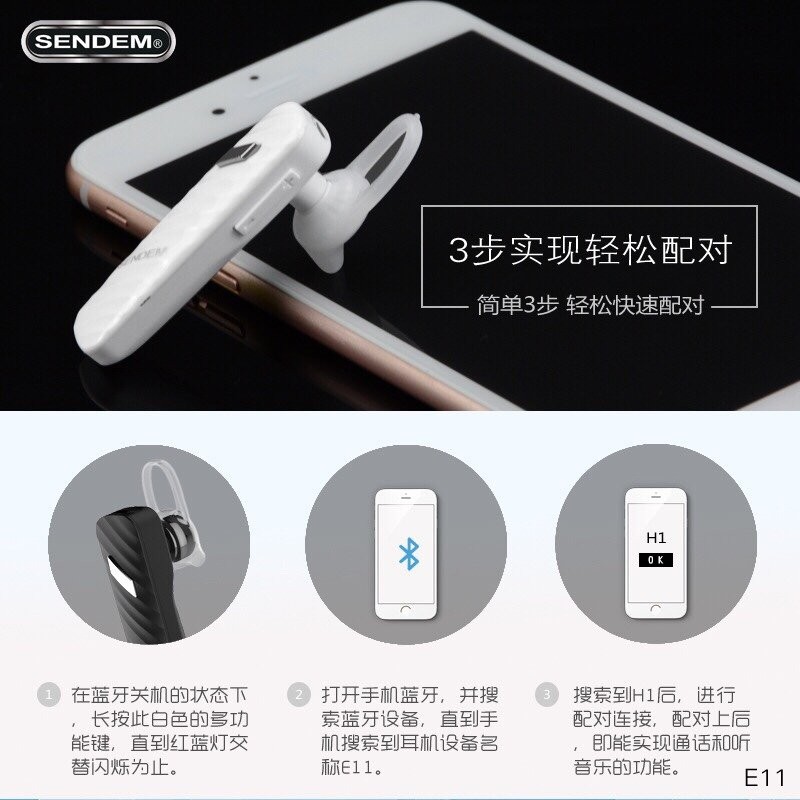 Tai Nghe Bluetooth Sendem E11 - Nhỏ gọn - Thể thao - Âm thanh sống động - Pin trâu | BigBuy360 - bigbuy360.vn
