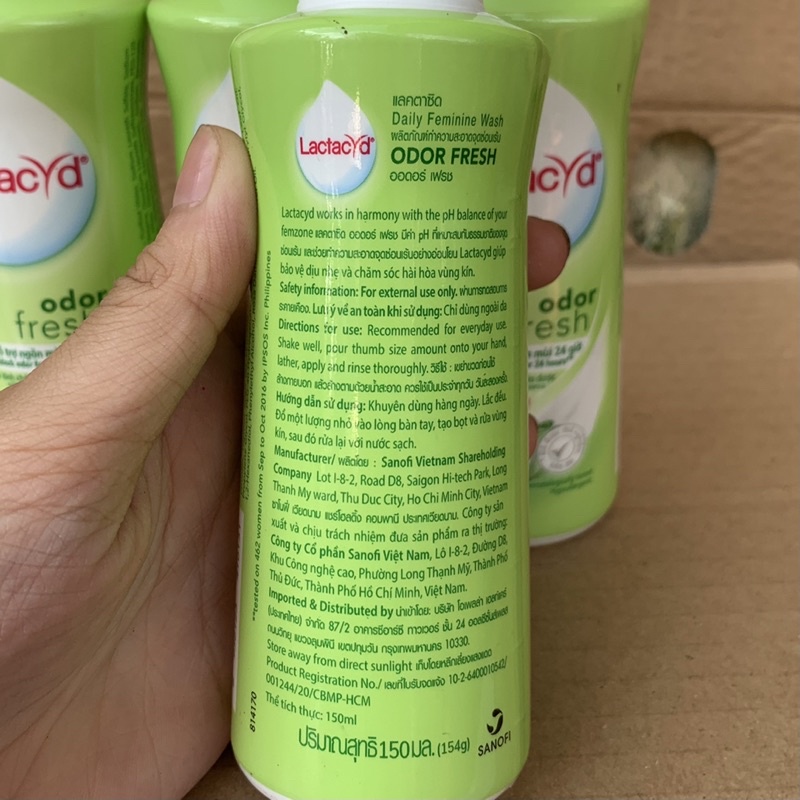 Dung Dịch Vệ Sinh Phụ Nữ Lactacyd Ngăn Mùi 24 Giờ 150ml