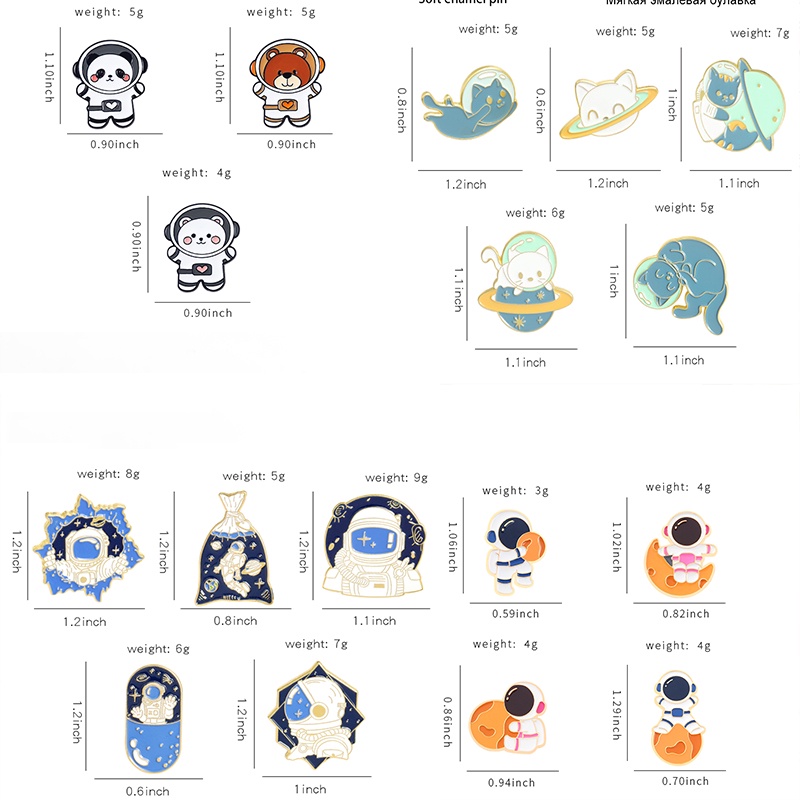 Ghim Cài Áo Kim Loại Tráng Men Hình Phi Hành Gia Hoạt Hình Gấu Trúc Đại Dương Vui Nhộn Làm Quà Tặng Cho Astronomy Lovers