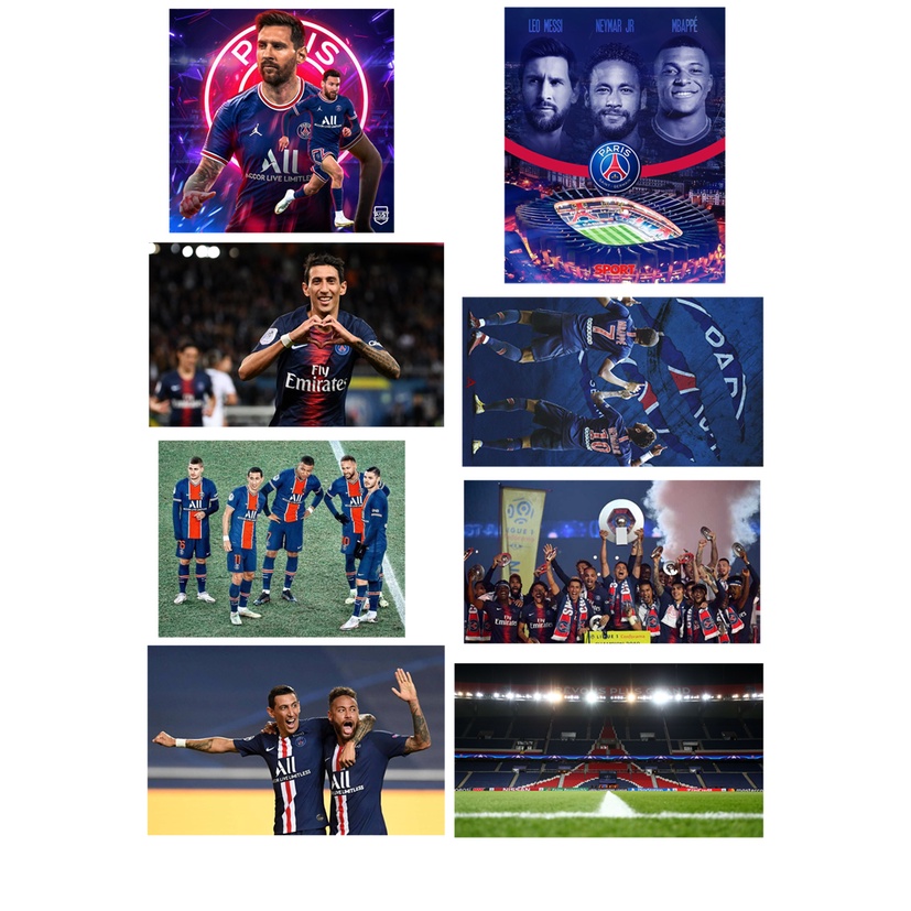 Set 40 hình dán sticker trang trí CLB PSG, MESSI, NEYMAR, MBAPPE