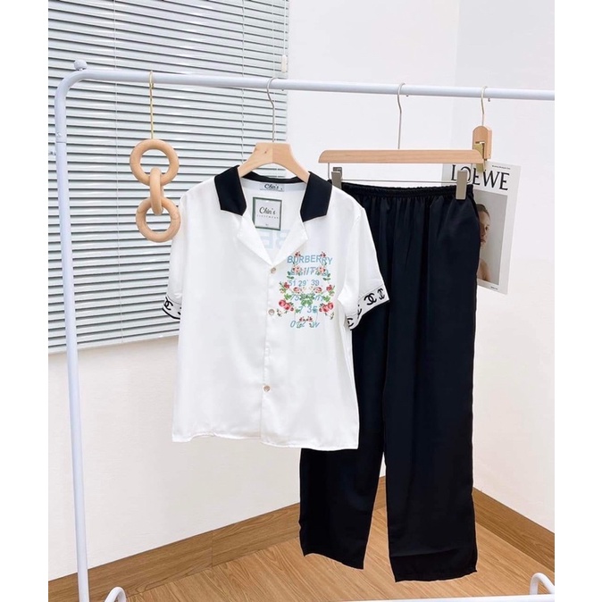 (Hình thật) Set Đồ bộ Pijama - Bộ đồ mặc nhà chất mango thiết kế siêu sang tay ngắn quần dài