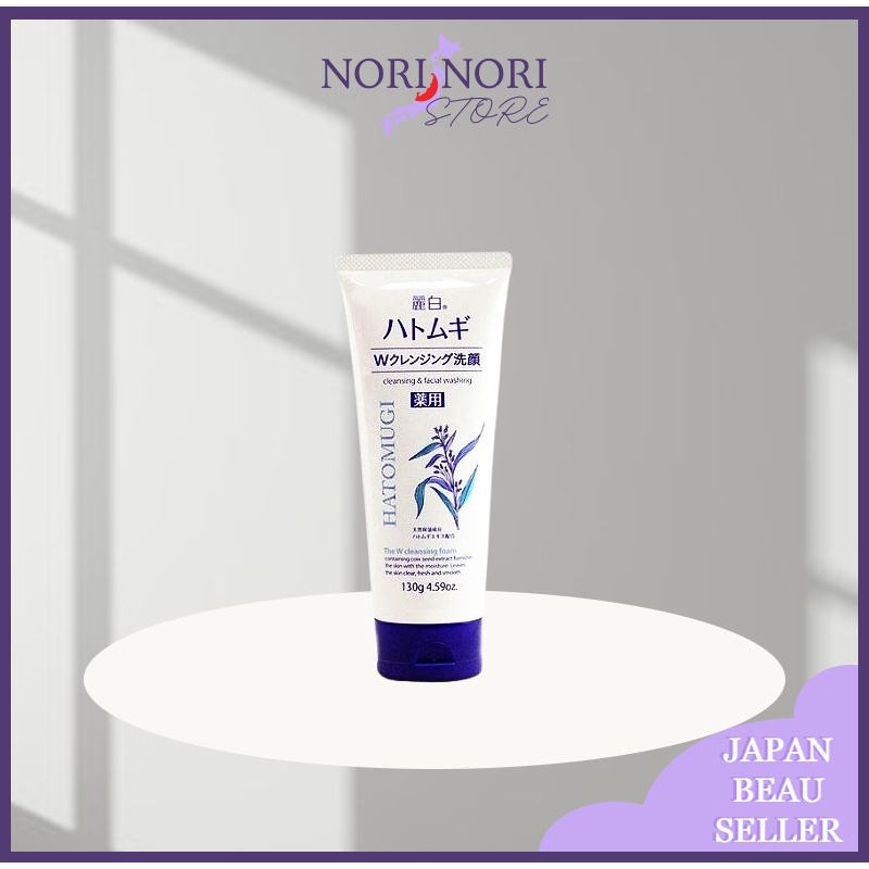 Sữa rửa mặt Hatomugi 130g cấp ẩm dưỡng trắng làm mềm da chiết xuất ý dĩ NORI
